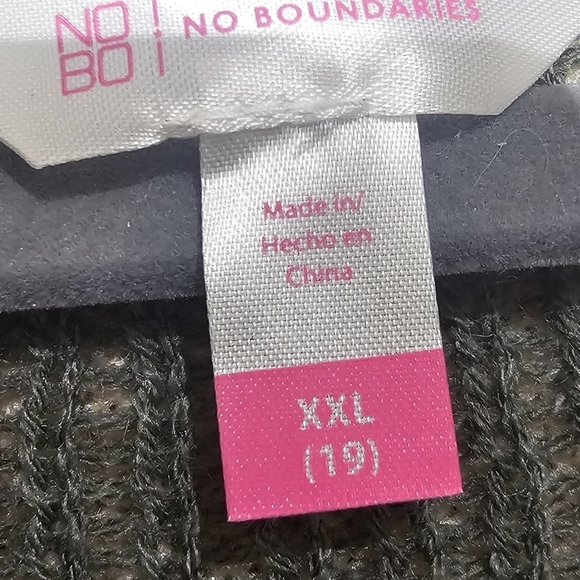 NO Boundaries XXL Green and Cream Lightweight Button-up Cropped Cardigan Woman's - Picture 6 of 7